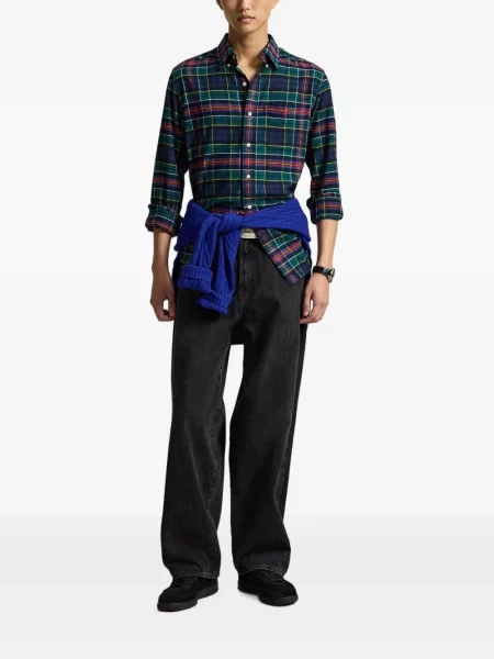 Košulja Polo Ralph Lauren karirana zelena