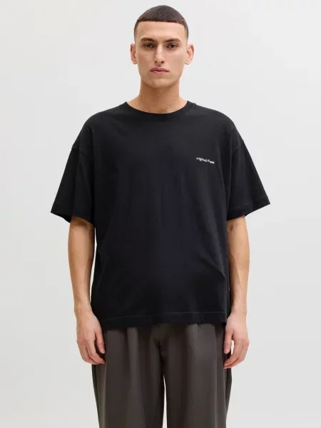 JACK & JONES Tričko JORMONTAUK / biela čierna