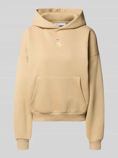 Bluza z kapturem z wyhaftowanym motywem i kieszenią kangurka Review