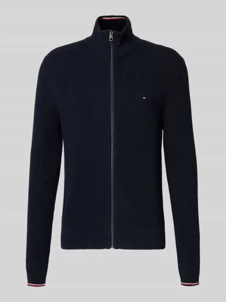 Kardigan rozpinany w kroju regular fit z czystej bawełny Tommy Hilfiger granatowy