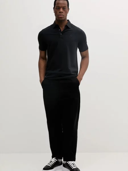Polo majica Karl Lagerfeld tamno bez uzorka plava