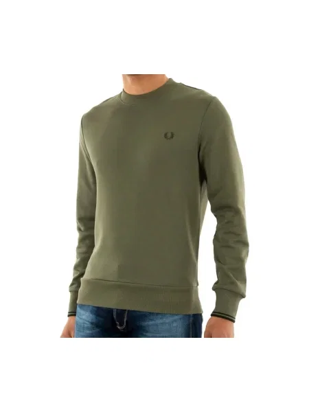 Geacă Fred Perry cu decolteu rotund verde