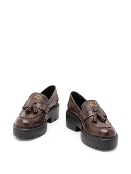Pantofi loafer Miu Miu chunky maro