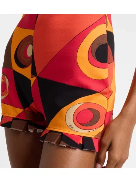Džerzej krátký overal Pucci s halter výstrihom oranžová