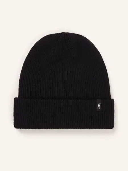 On Merino Beanie Black Universal czarna