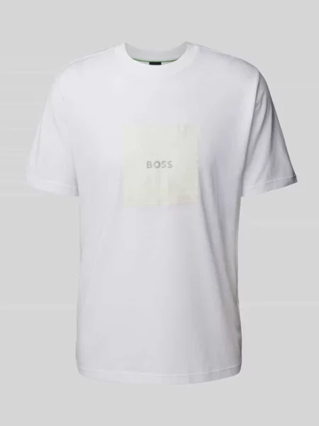 T-shirt z nadrukiem z logo Boss Green biała