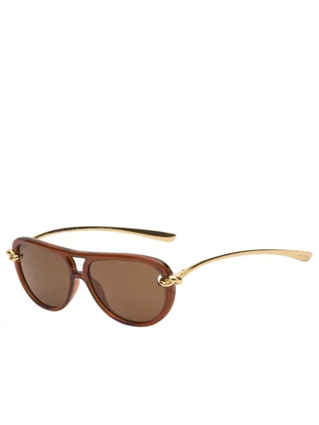 Okulary przeciwsłoneczne Bottega Veneta Eyewear brązowe