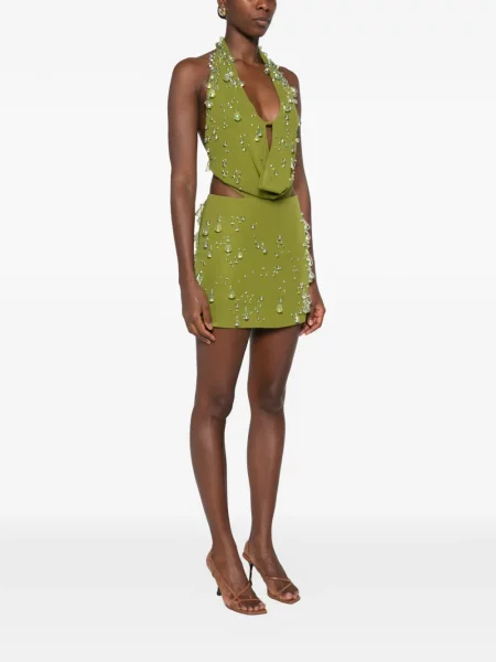 Rochie mini Cult Gaia cu gât halter verde
