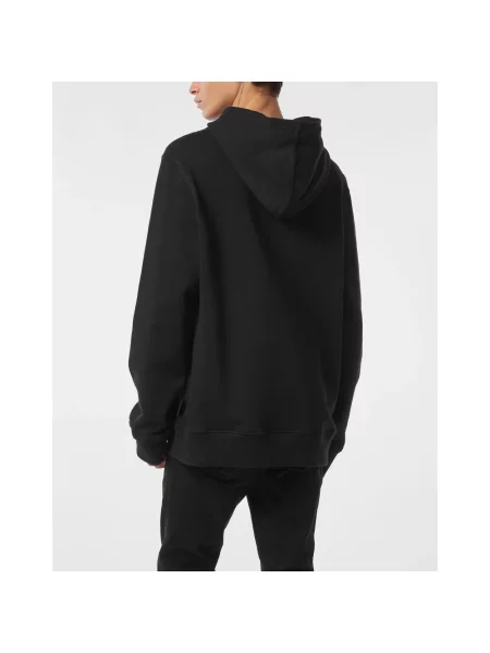 Bluza z kapturem Philipp Plein polarowa z kamieniami czarna