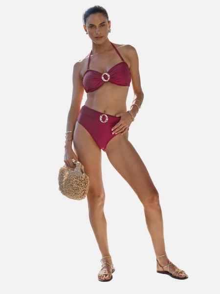 Love & roses Sutien costum de baie mov zmeură