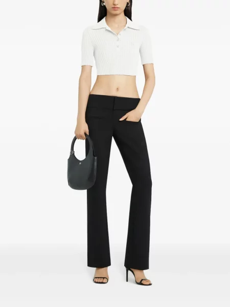 Polo Courreges tricotate alb
