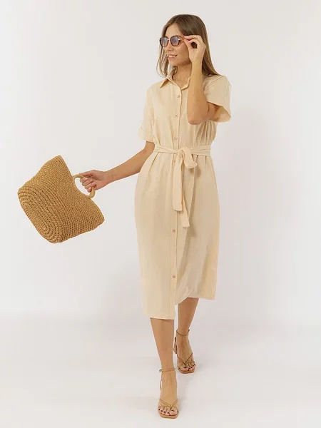 Сукня міді YUKI бежевий