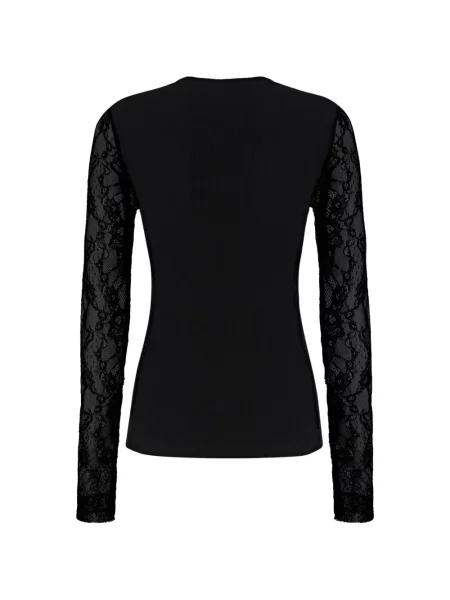 Top Pinko din dantelă negru