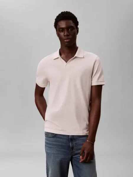 Tricou polo Calvin Klein Jeans bej