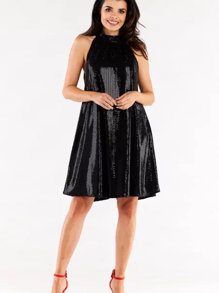 Sukienka Awama w grochy czarna