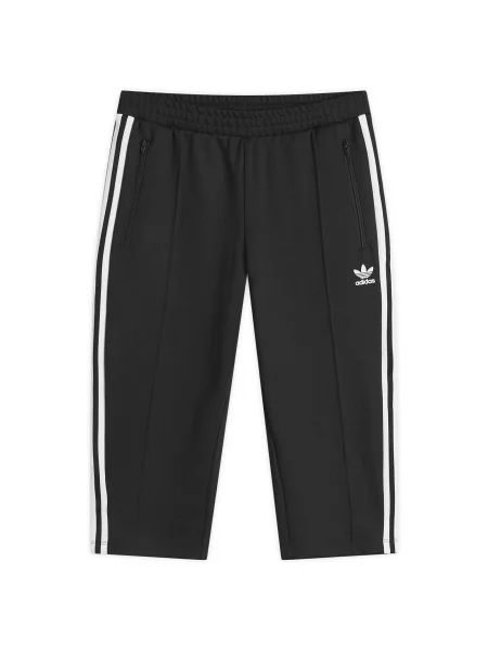 Spodnie capri Adidas w paski do biegania białe