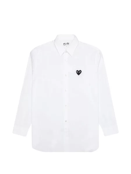 Cămașă Comme Des Garçons cu motiv cu inimi alb