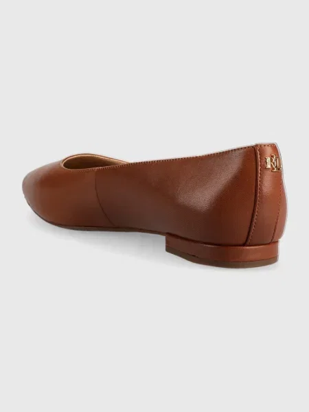 Kožené baleríny Lauren Ralph Lauren Londyn hnědá