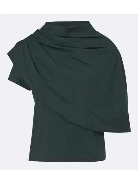 Top Magda Butrym din jerseu drapat verde