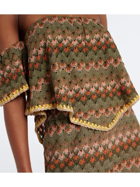 Top La Doublej cu broderie verde