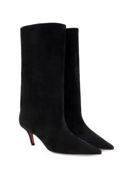 Botine Amina Muaddi din piele de căprioară negru