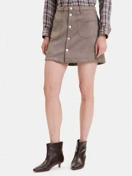 ONLY Fustă din imitație de piele Amazing bej