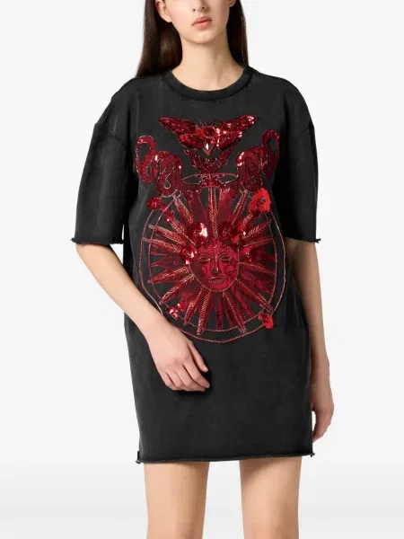 Костюм мини мини рокля Philipp Plein с пайети черно