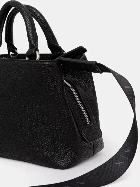 Armani Exchange чанта crossbody дамска от имитация на кожа черно