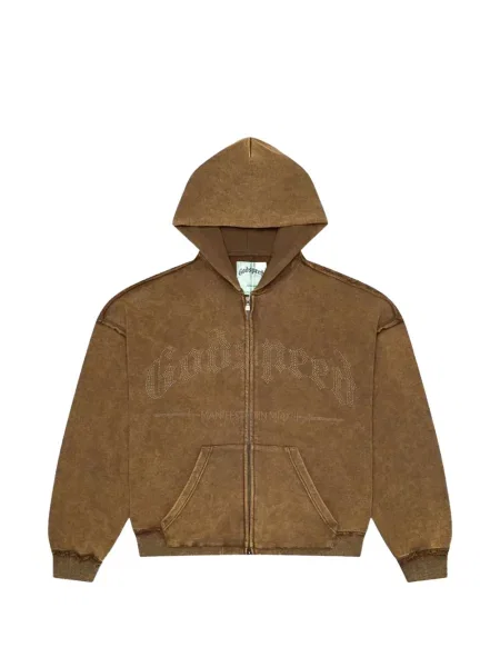 Суичър с качулка Godspeed с шипове кафяво