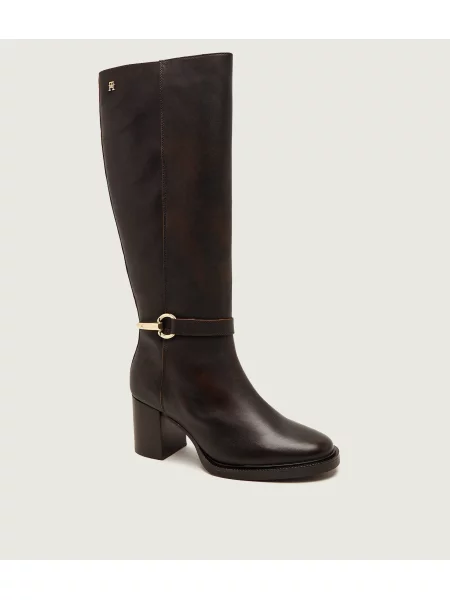Tommy Hilfiger De piele cizme cu maro