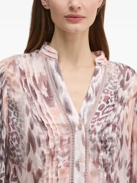 Cămașă Guess cu imagine cu model leopard roz