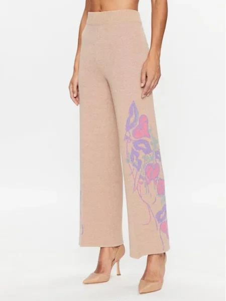 TWINSET Pantaloni tricotați Wide Leg bej