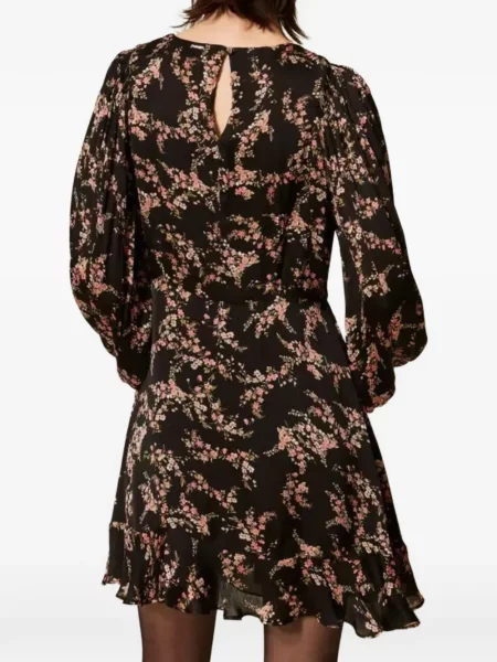 Rochie mini Twinset cu model floral cu imagine negru