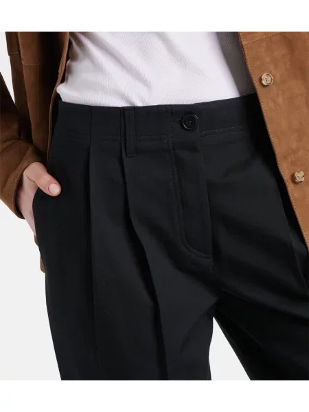 Pantaloni Toteme din țesătură twill negru