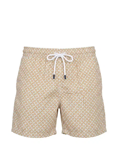 Slip de baie Fedeli cu imagine cu imprimeu geometric cu cordon