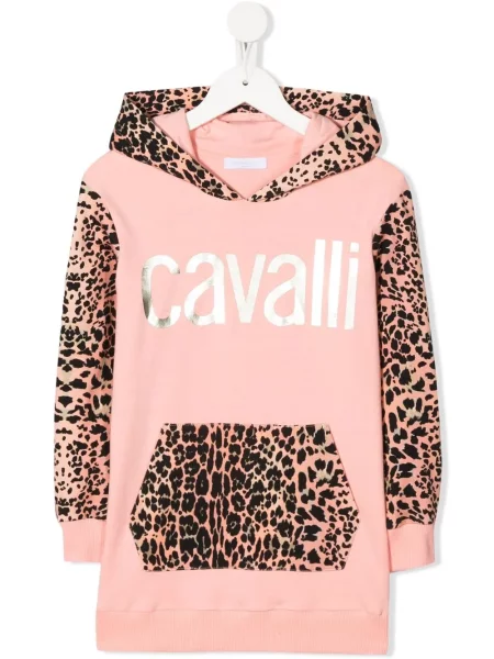 Bluza z kapturem dziecięca Roberto Cavalli różowa
