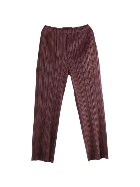 Pantaloni Pleats Please Issey Miyake plisate maro