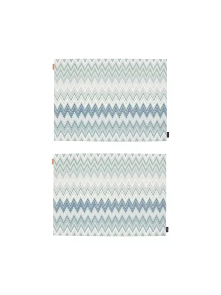 Szal Missoni Home z autografem niebieska