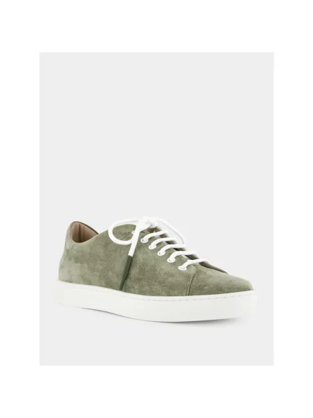 Sneakersy Manolo Blahnik sznurowane zamszowe zielone