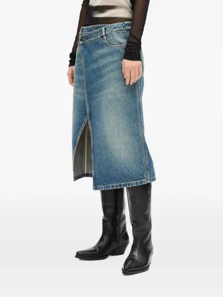 Fustă midi Ann Demeulemeester albastru