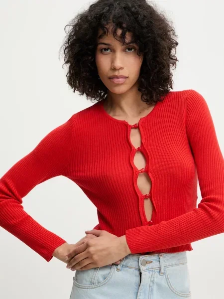 Жилетка Answear Lab от лека материя червено