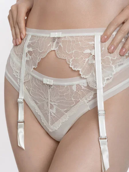Кружевной для чулок с бантиком білі