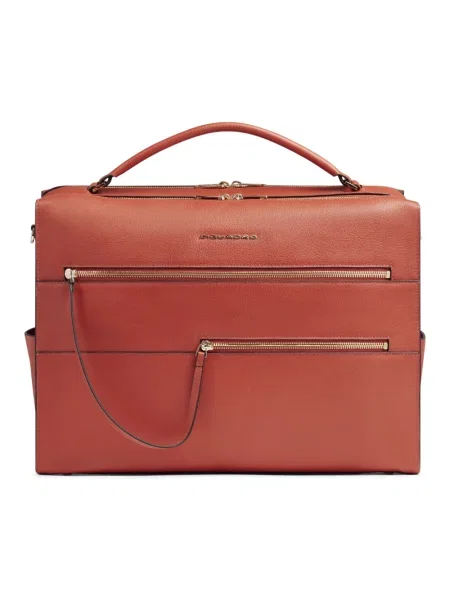 Torba na laptopa Piquadro skórzana pomarańczowa