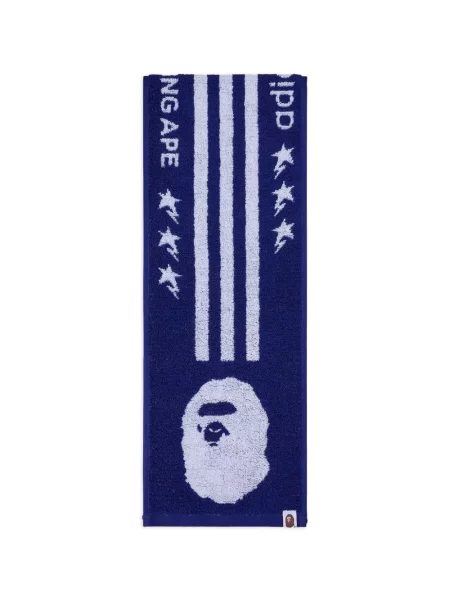 Geacă Adidas din jerseu cu dungi albastru