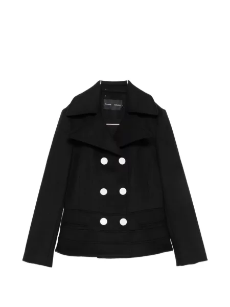 Palton Proenza Schouler cu două rânduri de nasturi negru
