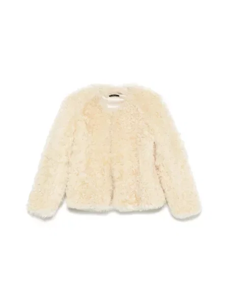 Kurtka skórzana Tom Ford bez kołnierza biała