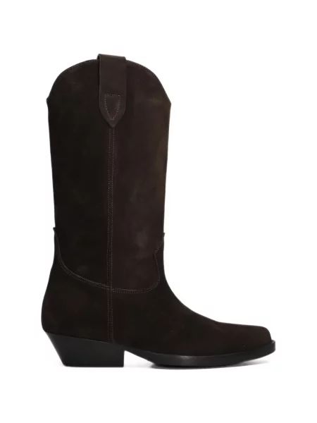 Botine Anna F. din piele de căprioară maro