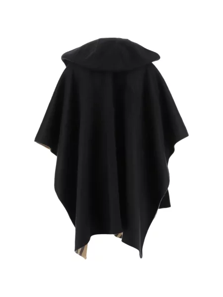 Geacă Burberry în carouri cu glugă negru
