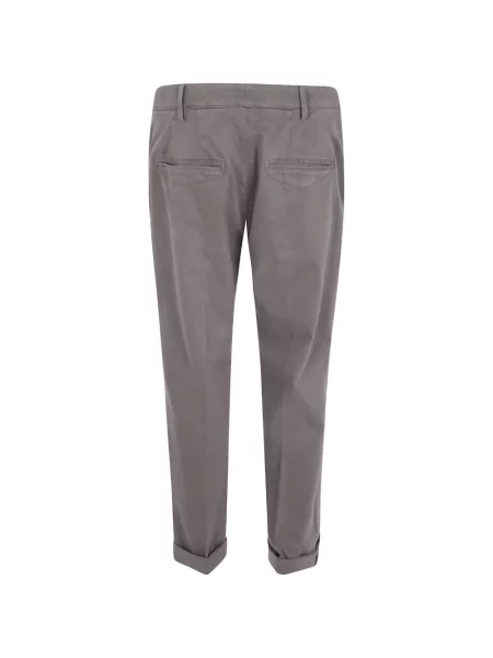Pantaloni chino Dondup cu autograf gri