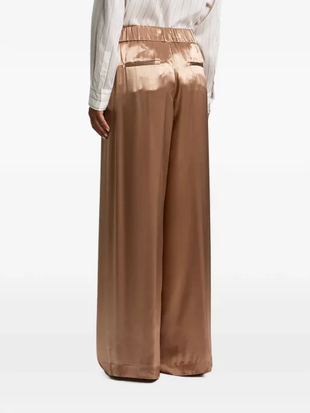Pantaloni Peserico din satin maro
